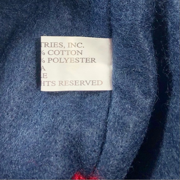 Christmas Stocking Snowman & Heart Dark Blue Gingham & Appliqué - Picture 5 of 9